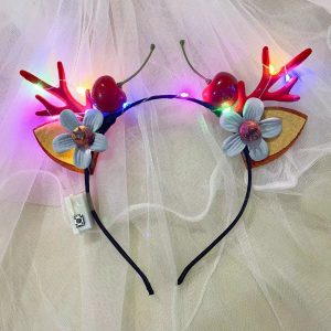 Zokova Christmas Decorative Head Hoop Luminous Antlers Party Decoration Supplies