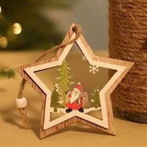 Zokova Christmas Decorations Wooden Cabin Pendants